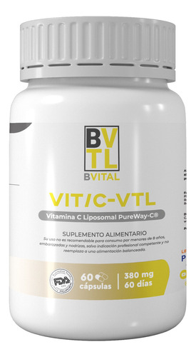 Vit/c-vital - Vitamina C Liposomal 380mg / 60 Cápsulas Sabor Sin Sabor