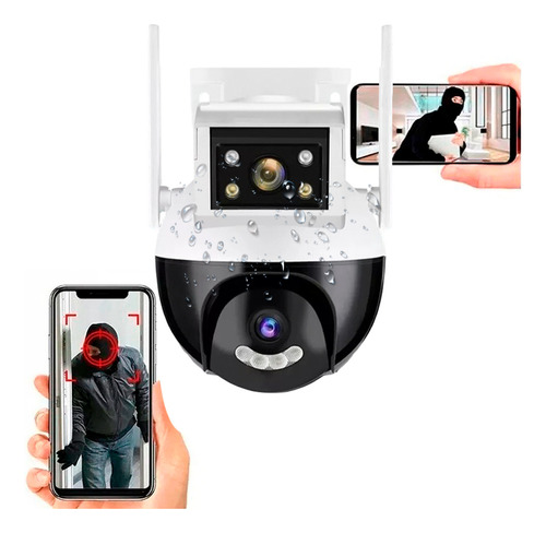 Camara Robotica Ip Seguridad Wifi Exterior Doble Lente