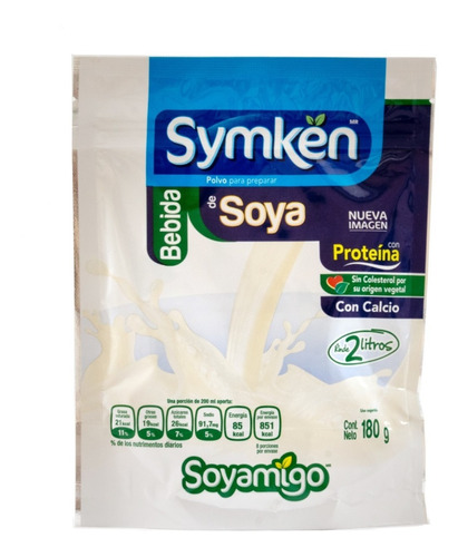 Leche En Polvo De Soya Sabor Natural Bolsa 180g Symkën