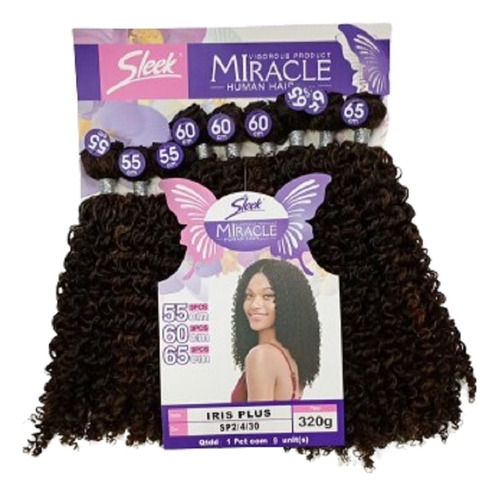 Cabelo Bio Fibra Miracle Íris Plus  9 Telas 65cm 320gr