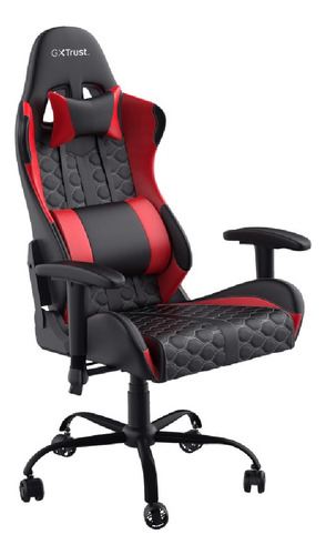 Silla Trust Gxt 708 Resto Negra Y Roja De Cuero Sintético