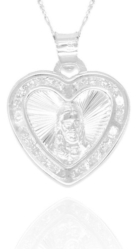 Medalla Sagrado Corazón Jesús, Corazón. Plata .925 Religión