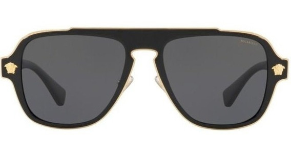 Resistente Patológico Absoluto Lentes De Sol Versace Hombre Ve2199 1002/81 Negro Polarizado | Envío gratis