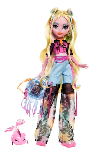 Boneca Monster High Novo Visual Com Pet Lagoona Blue