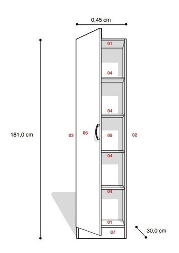 Despensero Multiuso Ricchezze Arco Blanco De 1 Puerta