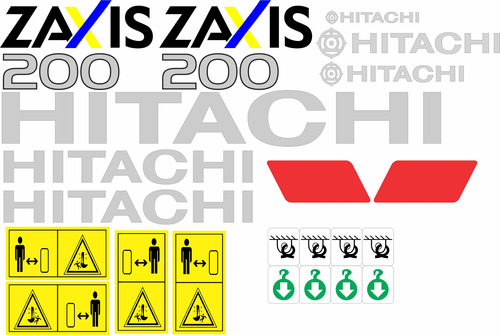 Calcomanías Excavadora Hitachi Zaxis 200 Stickers Adhesivos