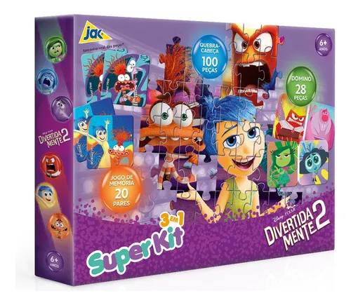 Super Kit Divertidamente 2 Jogo Quebra Cabeça Memória Dominó