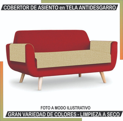 Cobertor Para Asiento Sillón 2 Cuerpos Y Medio Antidesgarro