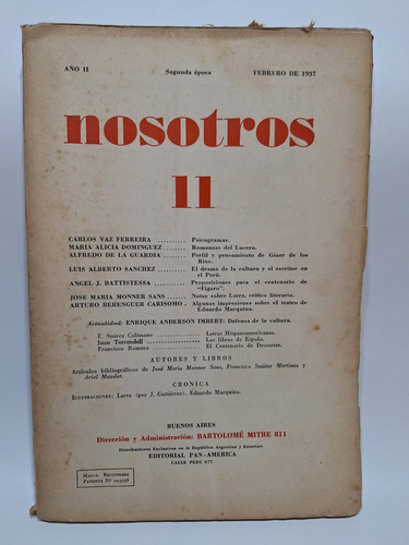 Antigua Revista Nosotros 2da Época Año 1937 N°11 Le258