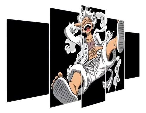 Quadro Decorativo Quarto Mosaico Luffy Gear 5 Nika One Piece
