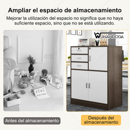 Archivero Multiusos De 3 Cajones Carta 1 Puerta Para Oficina