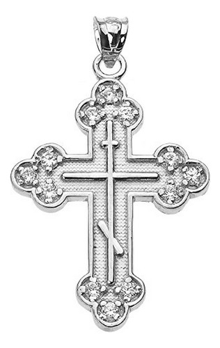 Colgante Cruz Ortodoxa Plata 925 Cz