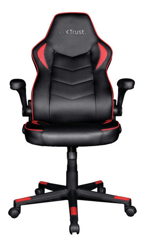 Silla Butaca Gamer Trust Gxt 704 Ravy Negro/rojo Ergonómica Color Negro Material del tapizado Cuero sintético