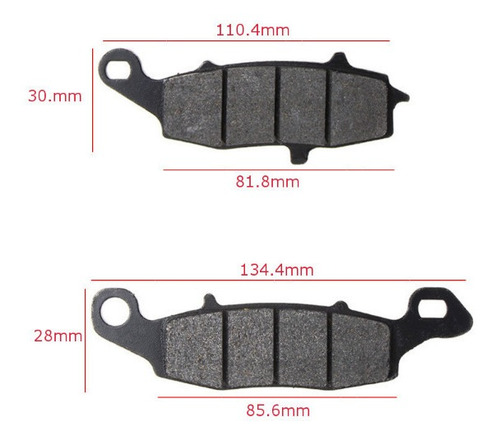 Balatas Traseras 1 Par Kawasaki Zr-7 750 Año 1999 A 2004