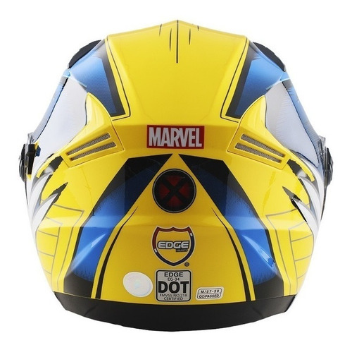Imagen 5 de 8 de Casco Moto Edge Marvel X Men Wolverine 3/4 Certificado Dot