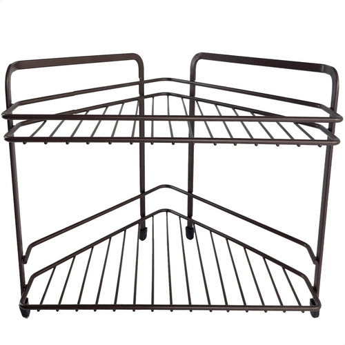 Imagen 3 de 8 de Organizador Baño Metal Con 2 Niveles Sobre Muebles Esquinero