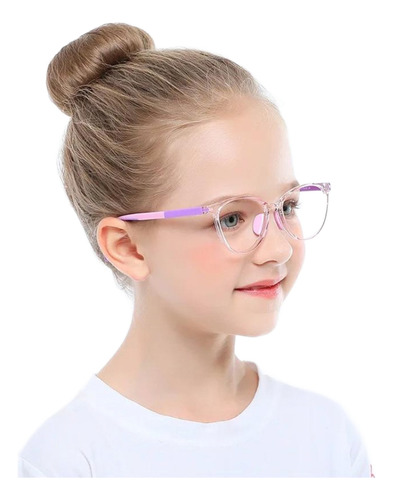 Armação De Óculos P/ Grau Criança Infantil Flexível Leve Cor Roxo/rosa