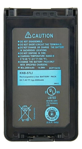 Batería Li-ion Para Radio Portátil Kenwood. Modelo Knb57l