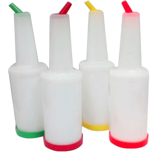 Set 4 Bidones De Pulpa Botellon Tanque Para Barman 1 Litro