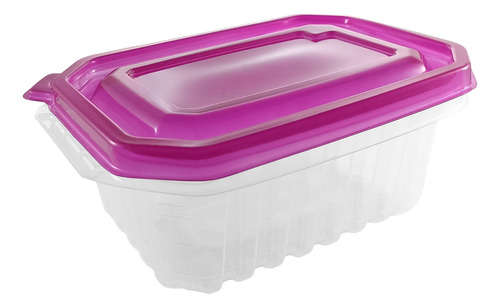 10 Contenedor Hermetico Plastico Tapa Rectangular 24oz