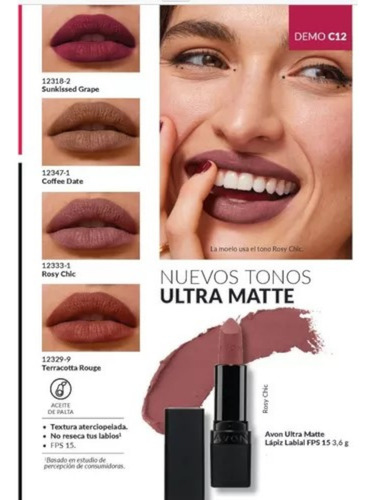 Labial Ultra Matte Tono Wild Cherry Ultra Color Avon