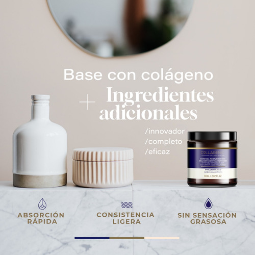 Imagen 5 de 7 de Water Gel Hidratante Facial 60ml 3% Acido Hialuronico