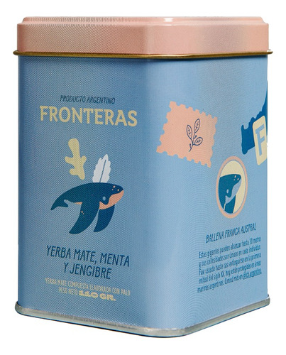 Yerba Mate Fronteras - Latita De 110gs Menta Y Jengibre