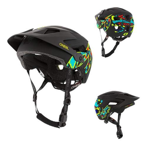 Casco Bicicleta Downhill Oneal Defender Muerta Negro Color