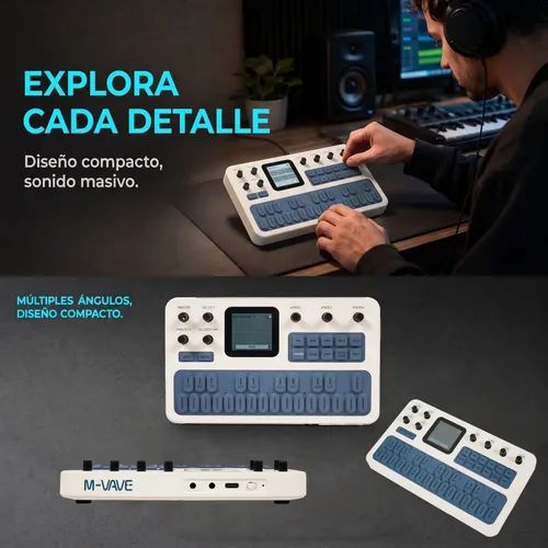 M-vave Fm-1 Sintetizador Fm Recargável 27 Teclas Bluetooth