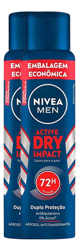 Kit 2 Desodorante Nivea Men Dry Impact 72h 200ml