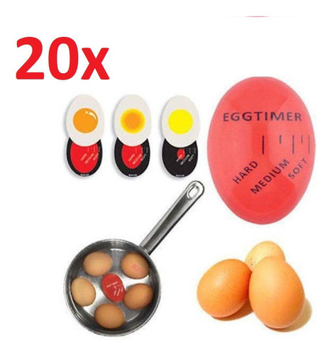 Termômetro P/ovo Kit 10 Timer Cozimento Em Agua Quente Egg