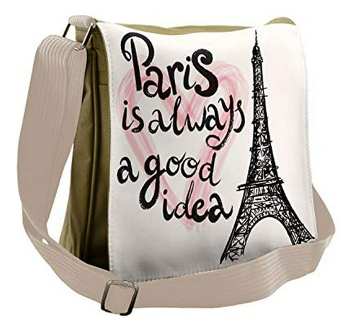 Bolso De Mensajero - Ambesonne Eiffel Tower Bag, Europe Drea