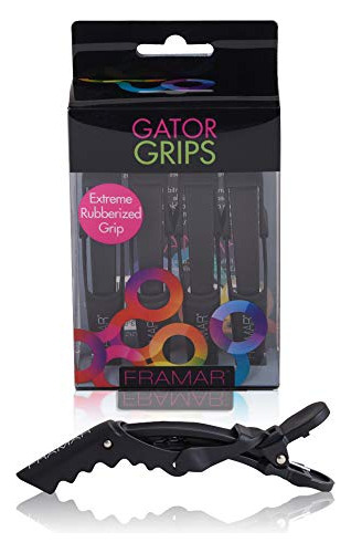 Framar Gator Grips Negro Styling Hair Clips - Qfi0j