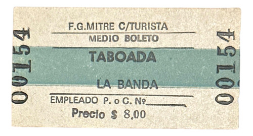 Antiguo Boleto Tren Ferrocarril Taboada La Banda