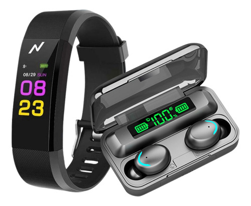 Combo Smartwatch Reloj Inteligente Noga Sb01 + Auricular F95