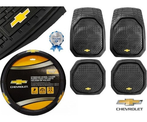 Kit Tapetes 4p + Volante Chevrolet Negro Chevy Monza C2 2007