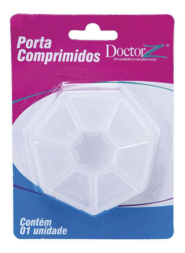 Porta Comprimidos Organizador Semanal 7 Divisórias Braile