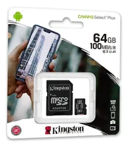 Comprar Memoria Micro Sd Kingston 64gb Canvas Select Plus 100mb\u002Fs