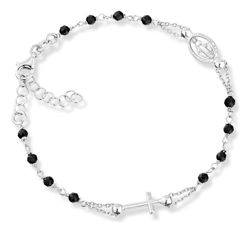 Miabella Pulsera De Cuentas De Plata De Ley 925 Italiana Con