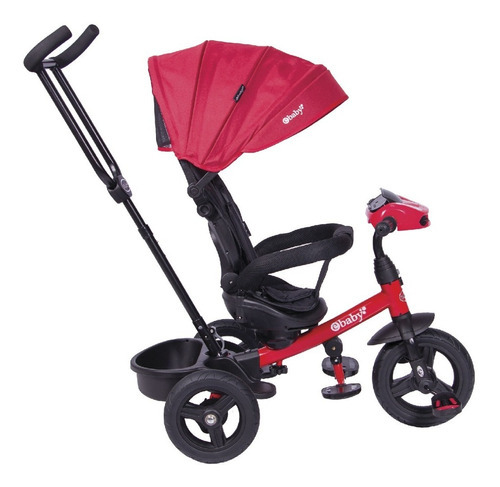 Triciclo Paseador Asiento Giratorio Mp3, Bluetooth Y Usb Color Rojo