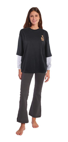 Imagen 2 de 4 de Remera Rip Curl Te Heritage Loose Negro Hombre