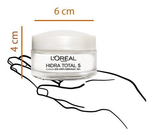 Crema Facial Antiarrugas +55 Loréal Paris Hidra-total X 50ml Tipo de piel Todo tipo de piel