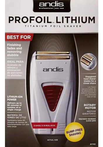 Maquina Barbera Profesional Andis Profoil Lithium Shaver