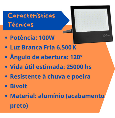 2 Refletores 100w Com Fotocélula Sensor Bivolt Acende Apaga