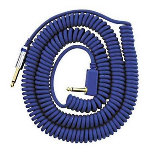 Vox Vcc090 Cable En Espiral Azul De 1/4  Con Bolsa De Malla,