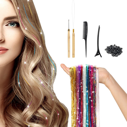 Beahot - 16 Extensiones De Cabello De Oropel Con Clip De Cab