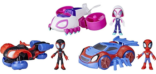 Spidey And His Amazing Friends Set 3 Bólidos Transformables