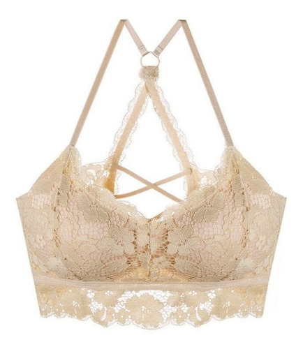 Bralette Corpiño Top De Encaje Con Taza Importado Art Y001