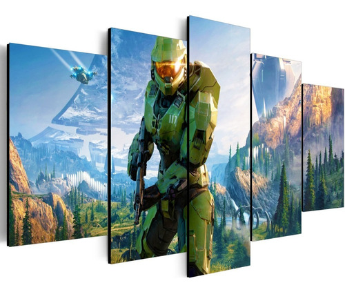 Halo Infinite Cuadros 5 Partes 70x50