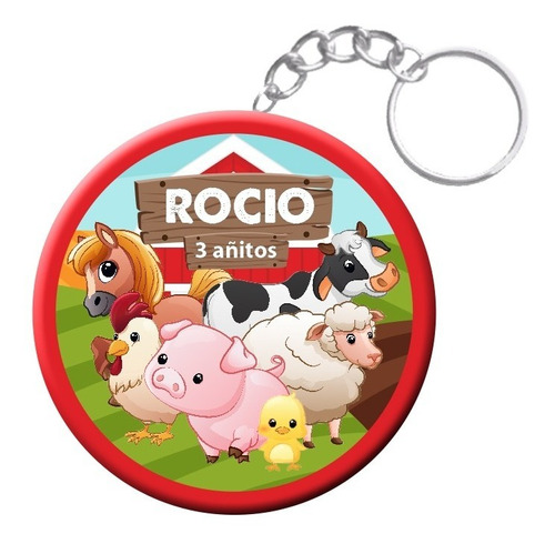 Llavero Animalitos Granja Personalizado Souvenir 55mm X 30u